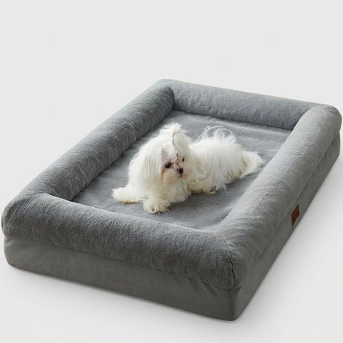 BFPETHOME small-dog bed with rabbit-fur-style plush sides